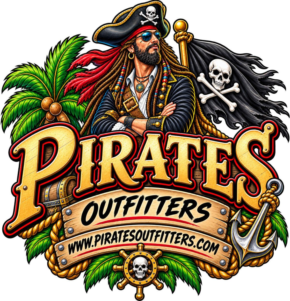 Pirates Outfitters Die Cut Sticker