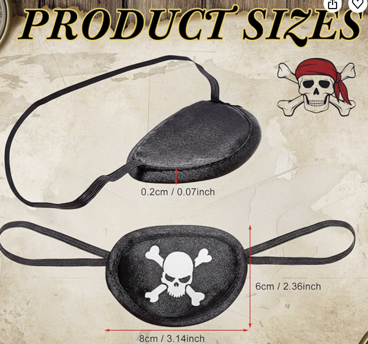 Chinco Pirate Eye Patches for Kids and Adults, Costume Party Favors